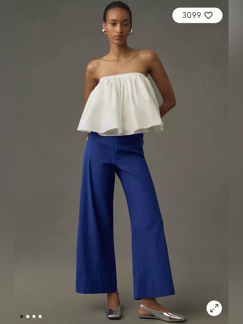 Ettie High-Rise Crop Wide-Leg Pants by Maeve Size 31 NWT $120